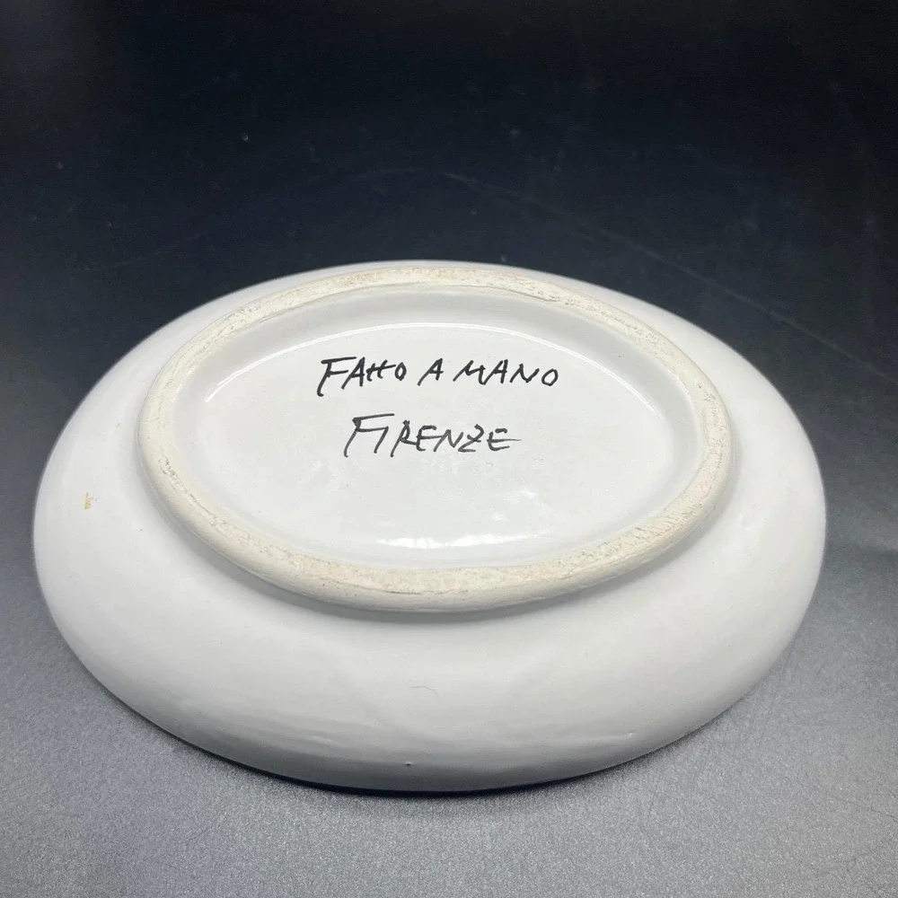 Vtg‎ Ceramiche Ricceri Florence Italy Hand painted majolica ceramic grape dish